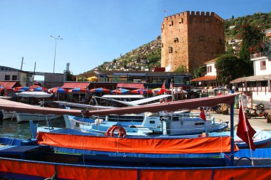 Türkiye 'nin eski Alanya kentinin manzarası