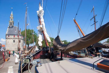 Güzel şehir limanının manzarası 