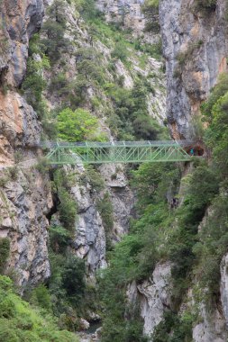 Dağlardaki köprünün manzarası