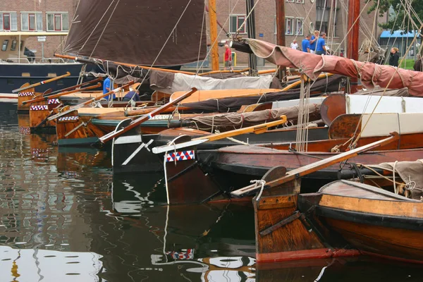 Nahaufnahme Der Historischen Segelboote Stadthafen — Stockfoto