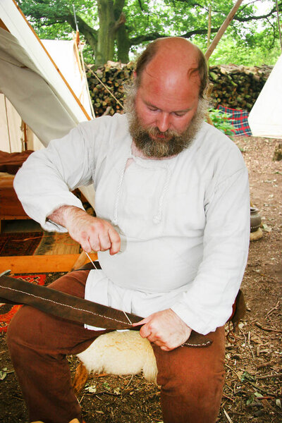  the festival of ancient culture, middle Ages time living, people in costumes showing how living in middle ages