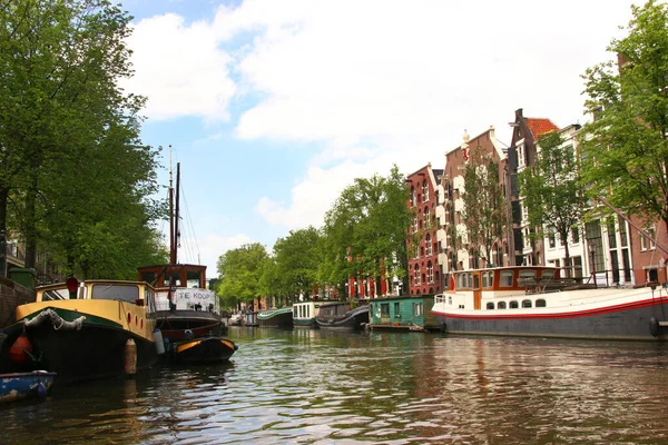 Blick Auf Den Kanal Der Stadt Amsterdam Niederlande — Stockfoto