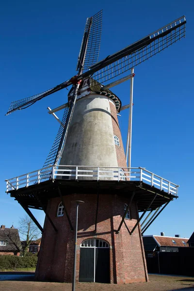 Edificio Típico Antiguo Molino Viento Holandés — Foto de Stock