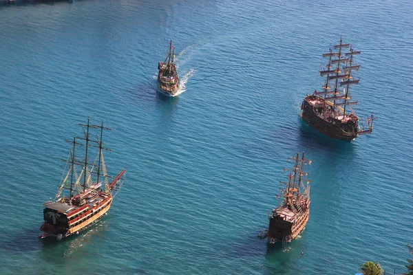 Bateau Flotte Dans Mer — Photo