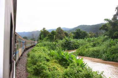 Tayland civarındaki tren penceresinden manzara