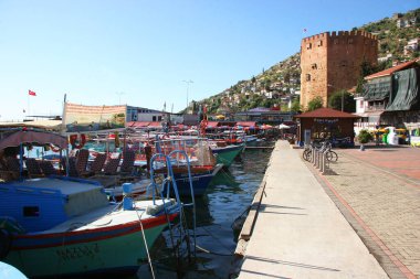 Türkiye 'nin eski Alanya kentinin manzarası