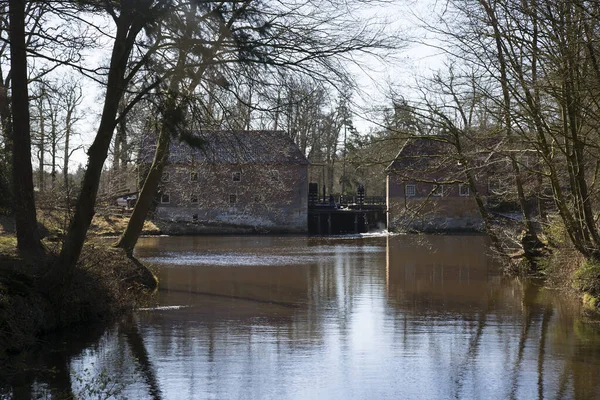 Uitzicht Watermolen Het Platteland Nederland — Stockfoto