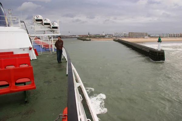 Ferry Ship Trip Cloudy Day — Zdjęcie stockowe