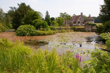 Güzel şato mimarisinin manzarası.