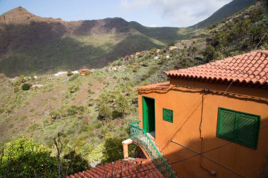 Yeşillikli kıyı kenti mimarisi manzarası