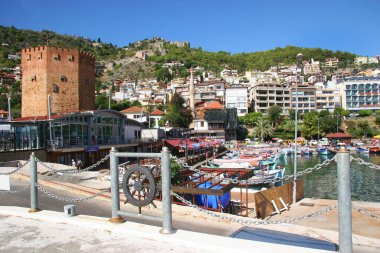 Türkiye 'nin eski Alanya kentinin manzarası