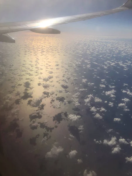 Widok Nieba Okna Samolotu — Zdjęcie stockowe