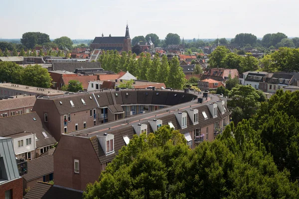 Weesp şehrinin gündüz manzarası, Hollanda