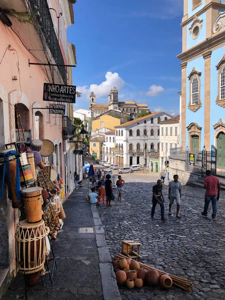 Budovy Lidé Staré Městské Ulici Scény Cestovní Záběr — Stock fotografie