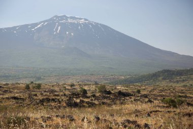 Arka planda dağlar olan vadi manzarası