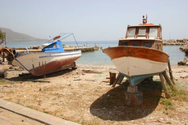Güzel şehir limanının manzarası 