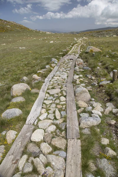 Bulutlu gökyüzünün altındaki dağlık manzaranın görüntüsü