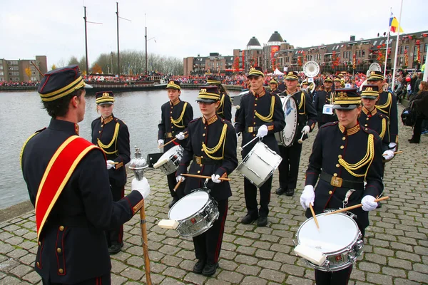 Orchester Spielt Musik Freien Europäischer Stadt — Stockfoto