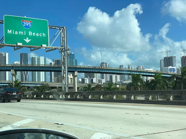 Miami Florida Mayo 2018 Vista Través Ventana Del Coche — Foto de Stock