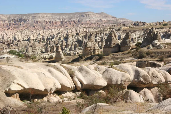 Słynne Starożytne Skalne Mieszkania Cappadocia Turcji — Zdjęcie stockowe