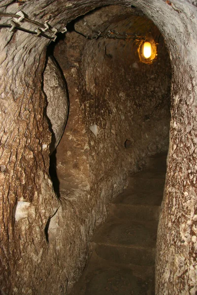 Historic Underground Abandoned Cities Byzantine Era Cappadocia Turkey Living Rooms — Stock Photo, Image