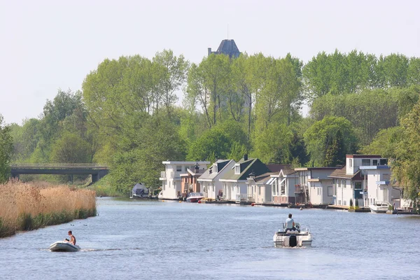 Vue Bateau Sur Canal — Photo
