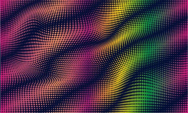 Color Wave Three Dimensional Surface Waves Abstract Background Rainbow Gradient — Stock Vector