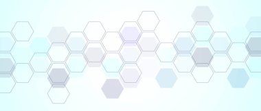 Teknolojik soyut geçmiş. Geometrik şekillerin dizaynı. Altıgenin dokusunu. Tıp, teknoloji, iş, endüstri geçmişi. Vektör illüstrasyonu