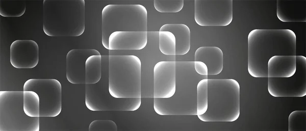 Halftone Neon Background Glassmorphism Design Luminous Squares Texture Geometric Shapes — Vector de stock