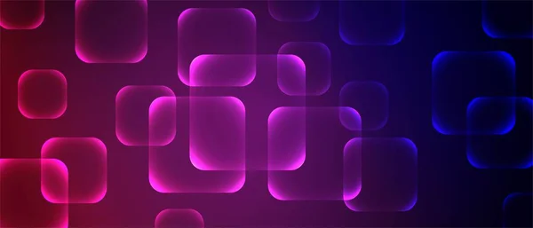 Gradient Neon Background Glassmorphism Design Luminous Squares Texture Geometric Shapes —  Vetores de Stock