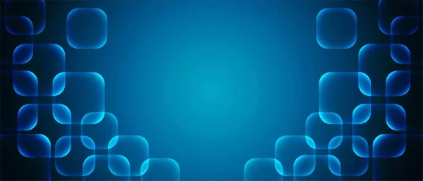 Грациозно Синий Неоновый Фон Стеклянный Морфизм Конструкция Светящихся Квадратов Текстура — стоковый вектор