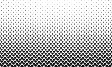 Yarım tonluk soyut bir arkaplan. Yıldızlardan yapılmış tek renkli bir doku. Bir yıldız mozaiğinde doğrusal bir desen. Bir afiş tasarımı, bir web sitesi posteri, sosyal ağlar için bir çerçeve. Vektör illüstrasyonu.