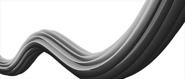 Halftone Hintergrund Monochromes Volumen Wellendesign Die Textur Geschwungener Linien Ein — Stockvektor