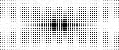 Yarım tonluk mozaik arka plan. Geometrik şekillerin dizaynı. Farklı boyutlardaki karelerin dokusu. Çizgilerdeki desen. Pankart, teknoloji, tıp, web siteleri, sosyal ağlar için poster. Vektör