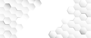  Soyut beyaz arkaplan çerçevesi. Kağıt tasarımı. Geometrik şekillerin dokusu, gölgeli altıgenler. 3 boyutlu etki. Sosyal ağlar ve iniş sayfaları için bir poster. Vektör illüstrasyonu.