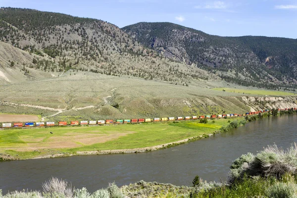 May 2018 Spences Bridge British Columbia Canada Canadian National Frieght — Stock Photo, Image