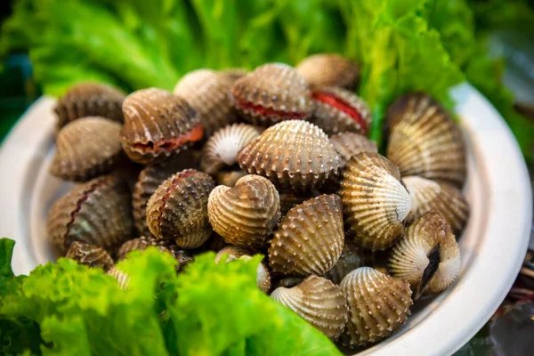 Hoy Kraeng Blood Cockles Also Known Blood Clams Popular Street — Stock Photo, Image