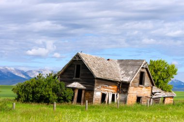 Pincher Creek, Alberta, Kanada yakınlarındaki terk edilmiş bir evde..