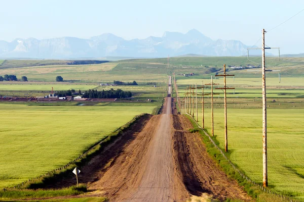 Camino Rural Paisaje Rural Pincher Creek Alberta Canadá — Foto de Stock