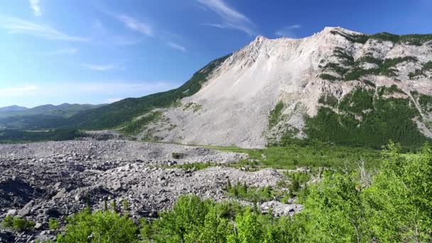 Frank Slide Var Bergbana Som Begravde Del Gruvstaden Frank Alberta — Stockvideo