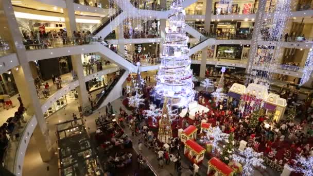 Interior Dari Pavilion Kuala Lumpur Shopping Mall Saat Natal Paviliun — Stok Video
