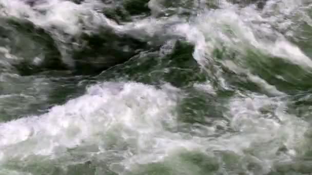 Okanagan River Strömmande Vatten Forsar Närbild — Stockvideo