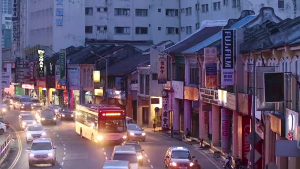 Georgetown Penang Malaisie Août 2019 Vue Aérienne Circulation Dans Sens — Video