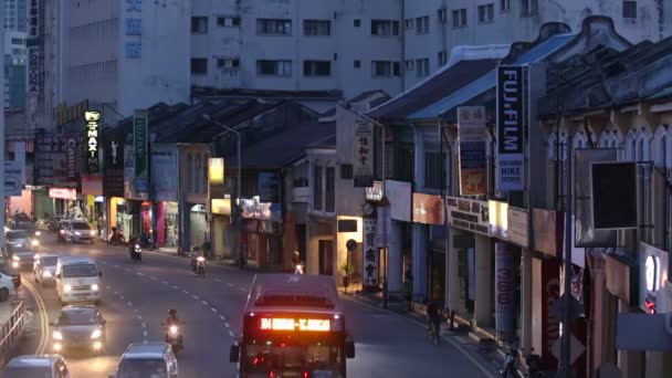 Джорджтаун Пенанг Малайзія Серпня 2019 Піднесений Погляд Дорожній Рух Одному — стокове відео