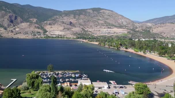 Pohled Jezero Skaha Údolí Okanagan Penticton Britská Kolumbie Kanada — Stock video