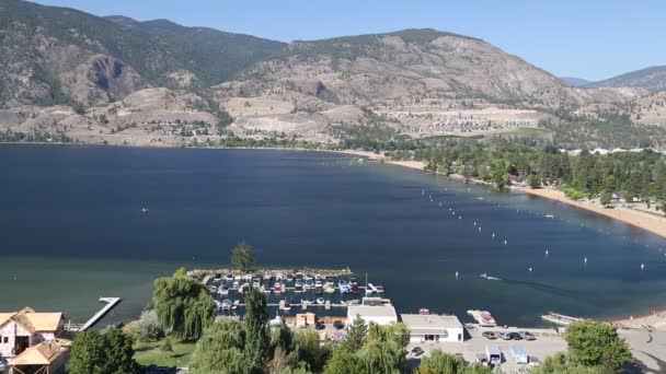 Pohled Jezero Skaha Údolí Okanagan Penticton Britská Kolumbie Kanada — Stock video