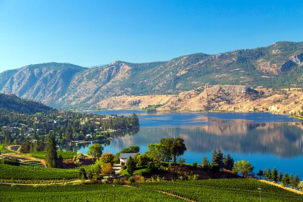 Vista Del Lago Skaha Desde Heritage Hills Valle Okanagan Entre — Foto de Stock