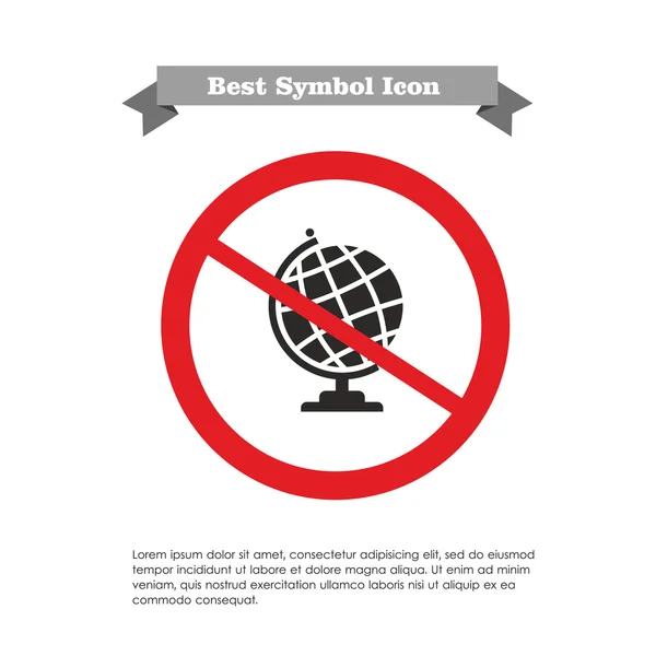 No Earth globe icon — Stock Vector
