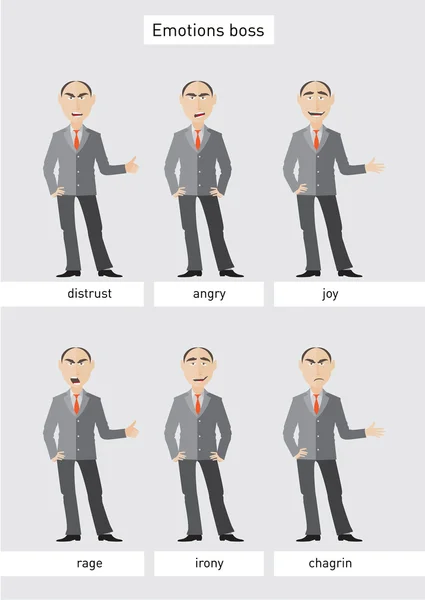 Emociones del jefe — Vector de stock