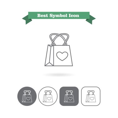 Alışveriş çantası anahat simgeleri